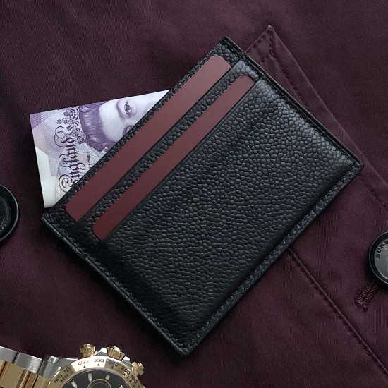 The Slim 4-Card Holder — Black Caviar