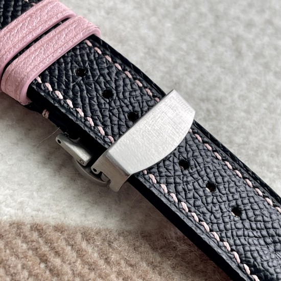 The Double Ridge Watch Strap — Noir & Rose Sakura