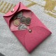 Bastia Style Double Sided Epsom Leather and Chevre Goatskin Coin Purse in Noir Bastia Style Double Sided Epsom Leather and Chevre Goatskin Coin Purse in Noir